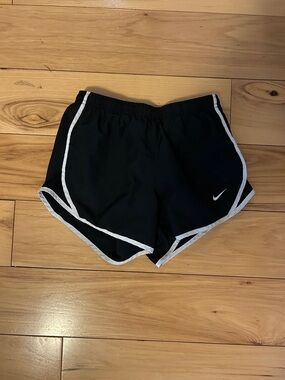 Nike Black Shorts with White Trim and Swoosh